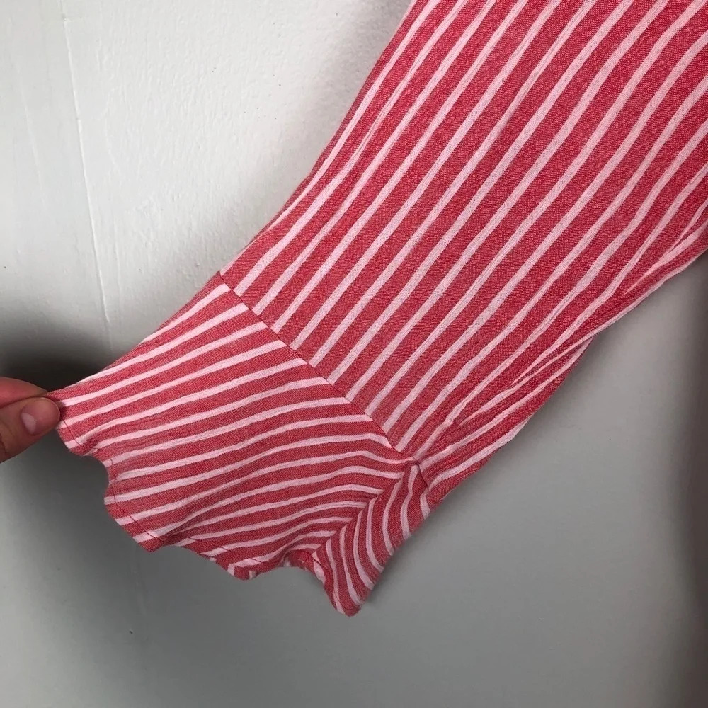 Michael Kors | Pink & White Striped Tie Blouse - Picture 4 of 6
